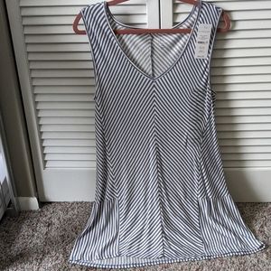 Hannah blue and white striped tank/tunic dress
